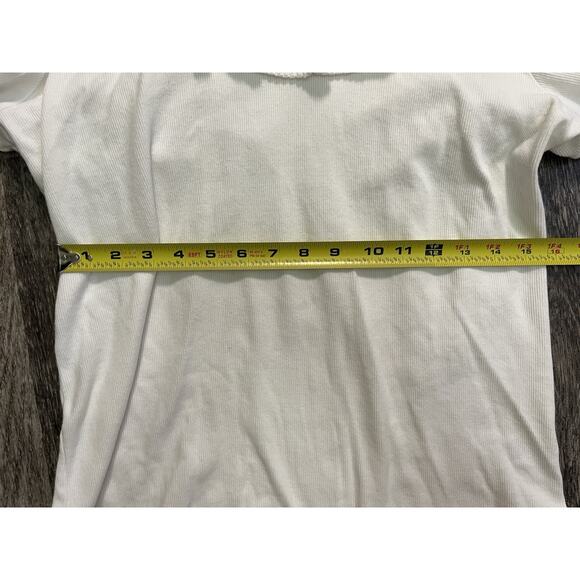 Rafaella White Off Shoulder Ruffle Sweater Top Women’s Size Large Cozy Chic - Picture 4 of 5